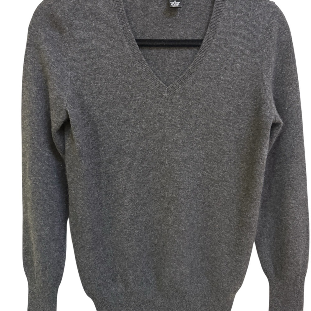 Cashmere Sweater Only Mine Gray V-Neck Size M - Picture 2 of 4